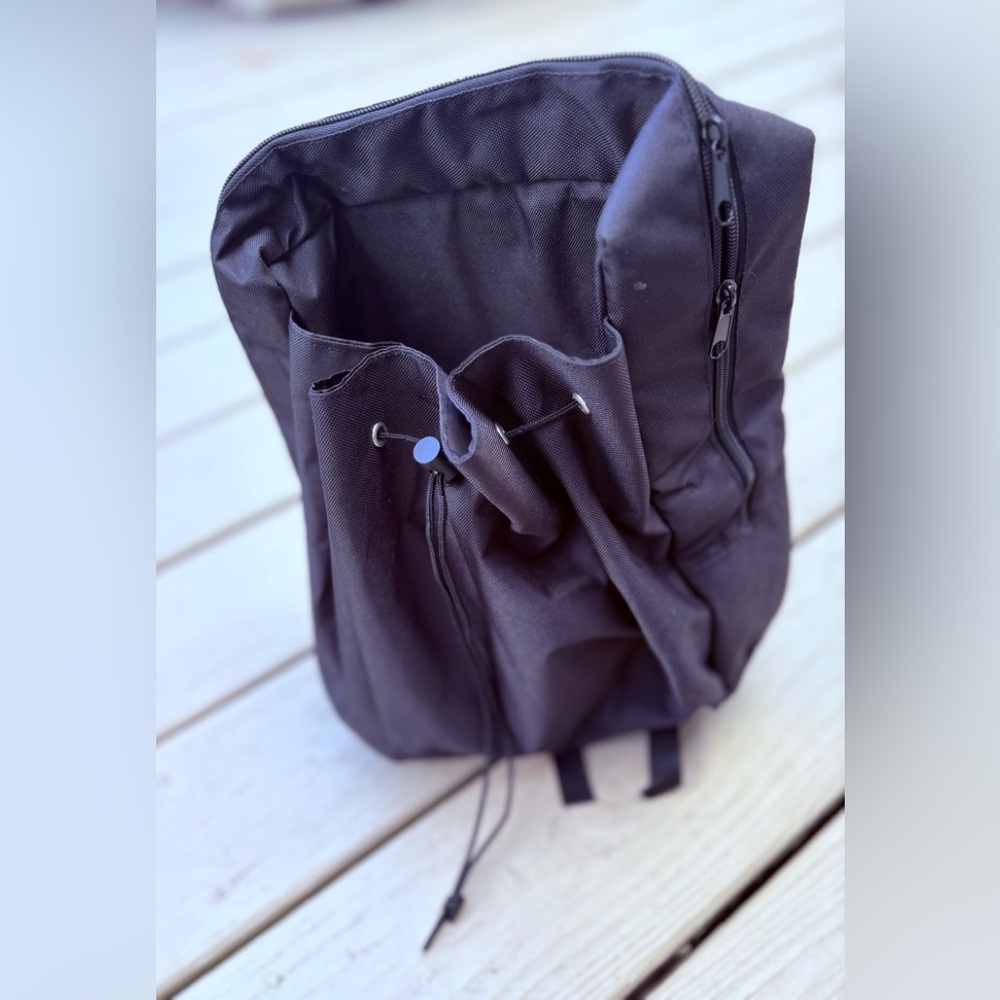 Stylish Small Black Unisex Backpack, 12”H, 10”W, 6”D